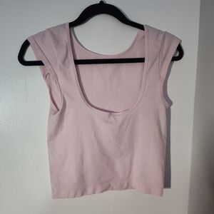 Eye Candy Pink Sleeveless Fitted Crop Tank Top